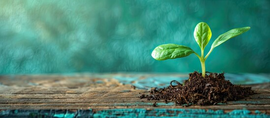 Canvas Print - Sprout background with open board and copy space image.