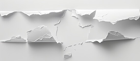 Poster - Ripped paper with a torn hole allowing for text in the copy space image. White abstract background with clipping path included.