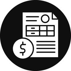 Poster - Invoice Glyph Black Circle Icon