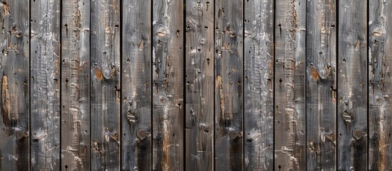 Sticker - Weathered old wooden fence with vertical boards texture providing copy space image.