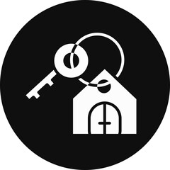 Sticker - Key Glyph Black Circle Icon