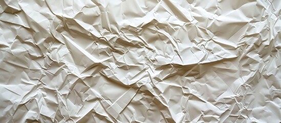 Poster - Crumpled old white paper texture background with copy space image for text placement.