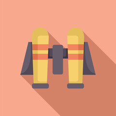 Poster - yellow binoculars for birdwatching and tourism with long shadow