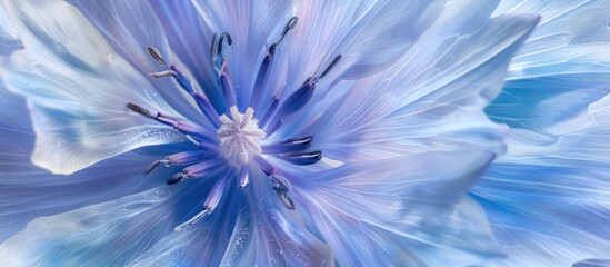 Leinwandbilder - Macro close-up of chicory texture with instant chicory background for a top view flat lay shot. Ample copy space image available.