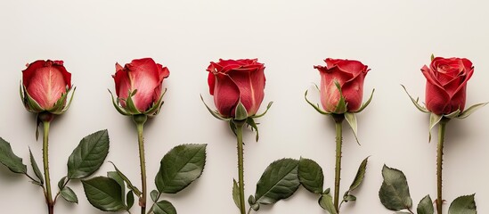 Poster - Roses displayed against a white backdrop provide a lovely image with copy space.