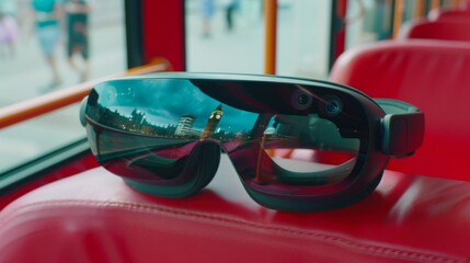 Poster - virtual reality glasses with futuristic vision technology. vr goggles