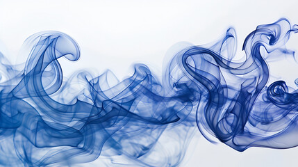 Wall Mural - cyan blue smoke cloud isolated on white background ,abstract blue background with smooth shining lines
