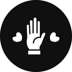 Poster - Hand Vector Glyph Black Circle Icon