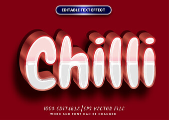 Poster - 3d Chili text effect. Red chili text and smoke effect. cartoon text style effect	
