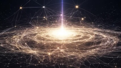 Poster - Abstract Galaxy With Interconnected Lines Generative AI