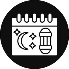 Poster - Ramadan Glyph Black Circle Icon