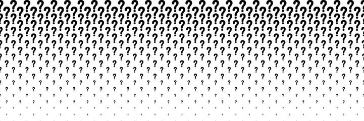 Poster - horizontal halftone of black question mark sign for pattern and background.