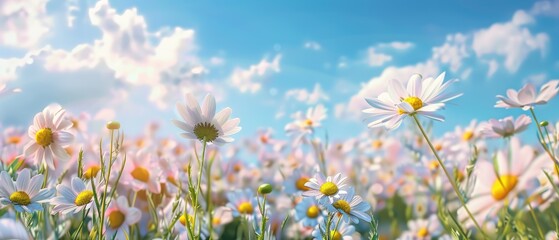 Wall Mural - a frame with soft selective focus a beautiful spring summer meadow natural colorful panoramic landsc