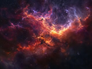 Wall Mural - cosmic nebula swirling with vibrant hues stars twinkling in the depths of space ethereal wisps of ga
