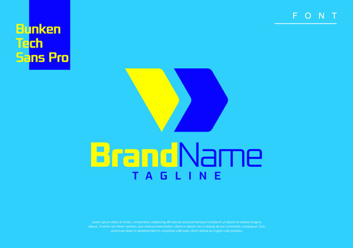 minimal and bold logo based an initial letter D and right arrow symbol