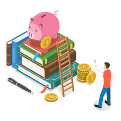 3d isometric flat illustration of education financing. item 2