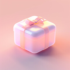 3D pink gift box
