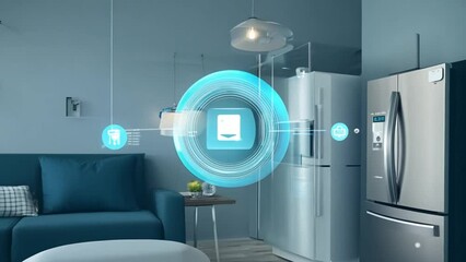 Poster - Smart Refrigerator in Modern Kitchen Generative AI