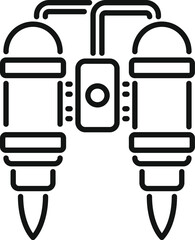 Poster - line drawing of a jetpack with two tanks, perfect for concepts such as futuristic travel and persona