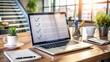 © Man888 - A laptop with an open digital checklist on the screen, surrounded by office supplies, demonstrating efficient task management and productivity in a corporate setting.