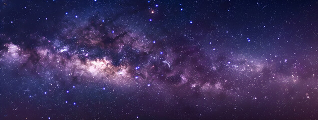 Wall Mural - a panoramic view of the milky way galaxy,with stars twinkling in the night sky.