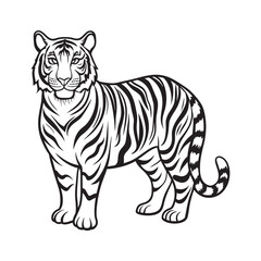 Sticker - A black and white tiger face