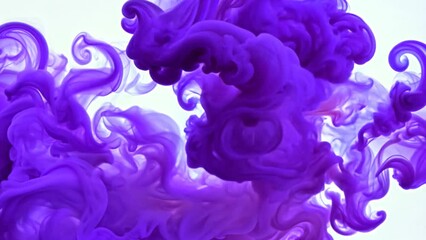 Poster - Purple Ink Swirls in Water Generative AI