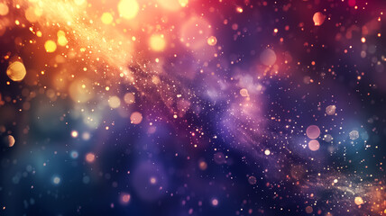 Wall Mural - Festive dark  backdrop with gold glitter and bokeh. Perfect for New Year, birthdays, and holiday celebrations.
