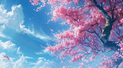 Poster - Exquisite cherry blossom under a blue sky