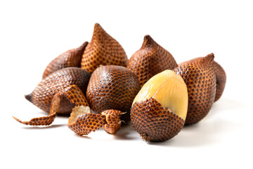 Wall Mural - Salak (Salacca zalacca) or Snake fruits isolated on white