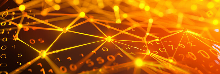 Aufkleber - Abstract network connecting digital data points with numbers