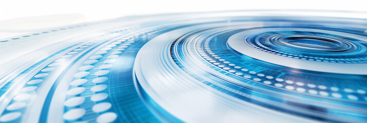 Poster - Abstract futuristic technology background with rotating circular elements