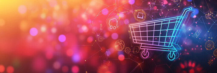 Poster - Concept of online shopping and global e commerce