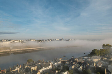 Canvas Print - A river of mist in the morning light