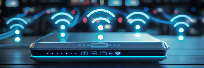 Aufkleber - Futuristic wireless router providing high speed internet connection