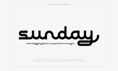 Wall Mural - Sunday abstract alphabet fonts typography font logo design
