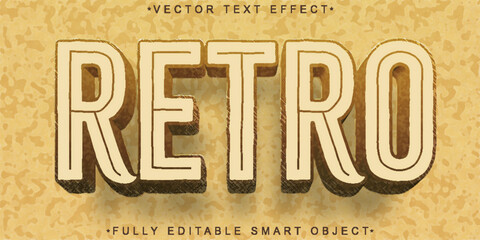 Poster - Retro Vintage Vector Fully Editable Smart Object Text Effect