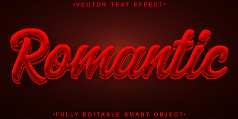 Poster - Red Luxury Shiny Romantic Vector Fully Editable Smart Object Text Effect