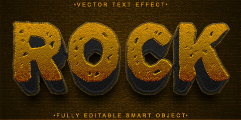 Poster - Brown Rock Vector Fully Editable Smart Object Text Effect