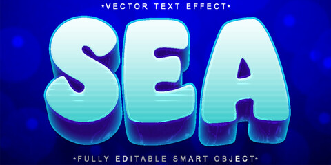 Poster - Cartoon Sea Vector Fully Editable Smart Object Text Effect