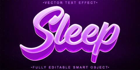 Poster - Purple Sleep Vector Fully Editable Smart Object Text Effect
