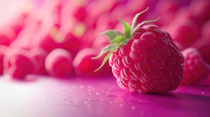 Wall Mural - Delicious Red Raspberry Isolated in Studio Shot