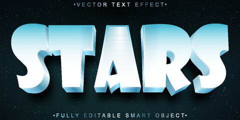 Canvas Print - Blue Stars Vector Fully Editable Smart Object Text Effect