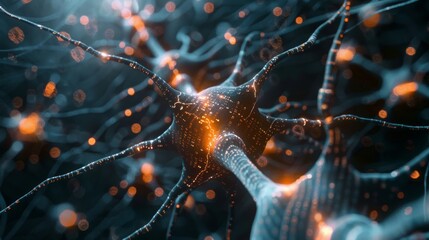 Aufkleber - Dynamic 3D animation of neural network connections with digital data flowing through 6b3fd83bd7d5