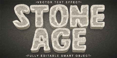 Poster - Brown Stone Age Vector Fully Editable Smart Object Text Effect