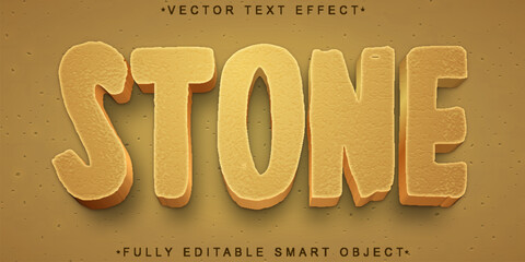 Poster - Brown Stone Age Vector Fully Editable Smart Object Text Effect