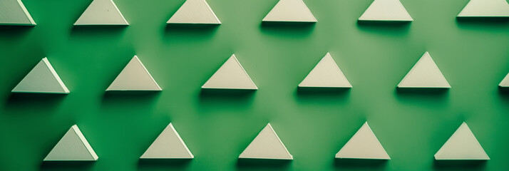 Pattern of White Triangles on Green Background   Geometric Abstract Design