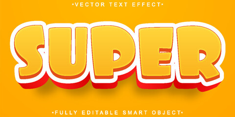 Poster - Cartoon Orange Super Vector Fully Editable Smart Object Text Effect