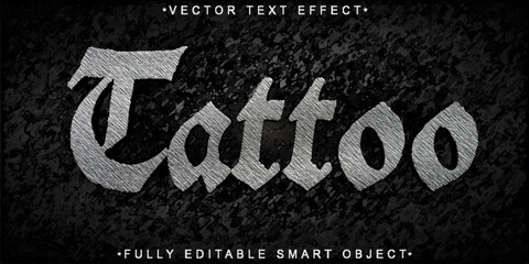 Poster - Gray Worn Vintage Tattoo Western Vector Fully Editable Smart Object Text Effect