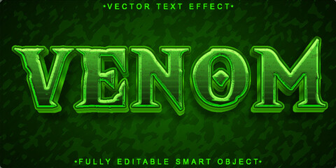 Poster - Green Toxic Venom Vector Fully Editable Smart Object Text Effect